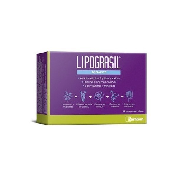 Lipograsil Dren 14 sobres sabor cítrico